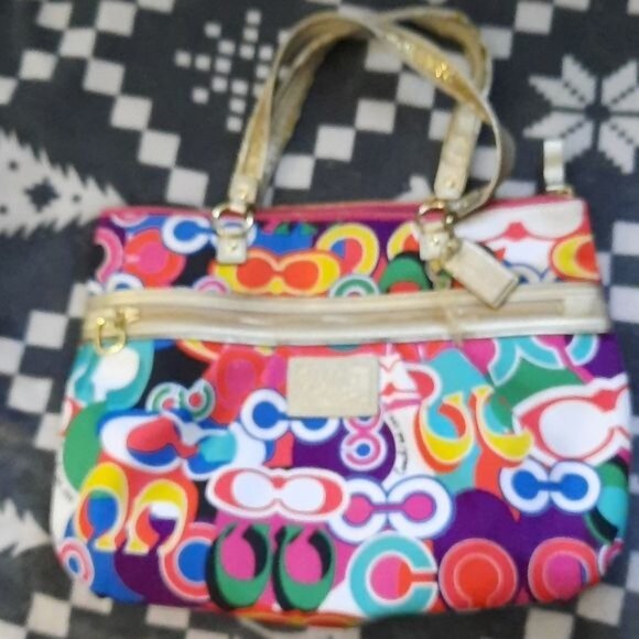 Coach Handbags - Coach Poppy Pop C Glam Extra Large Tote F20080